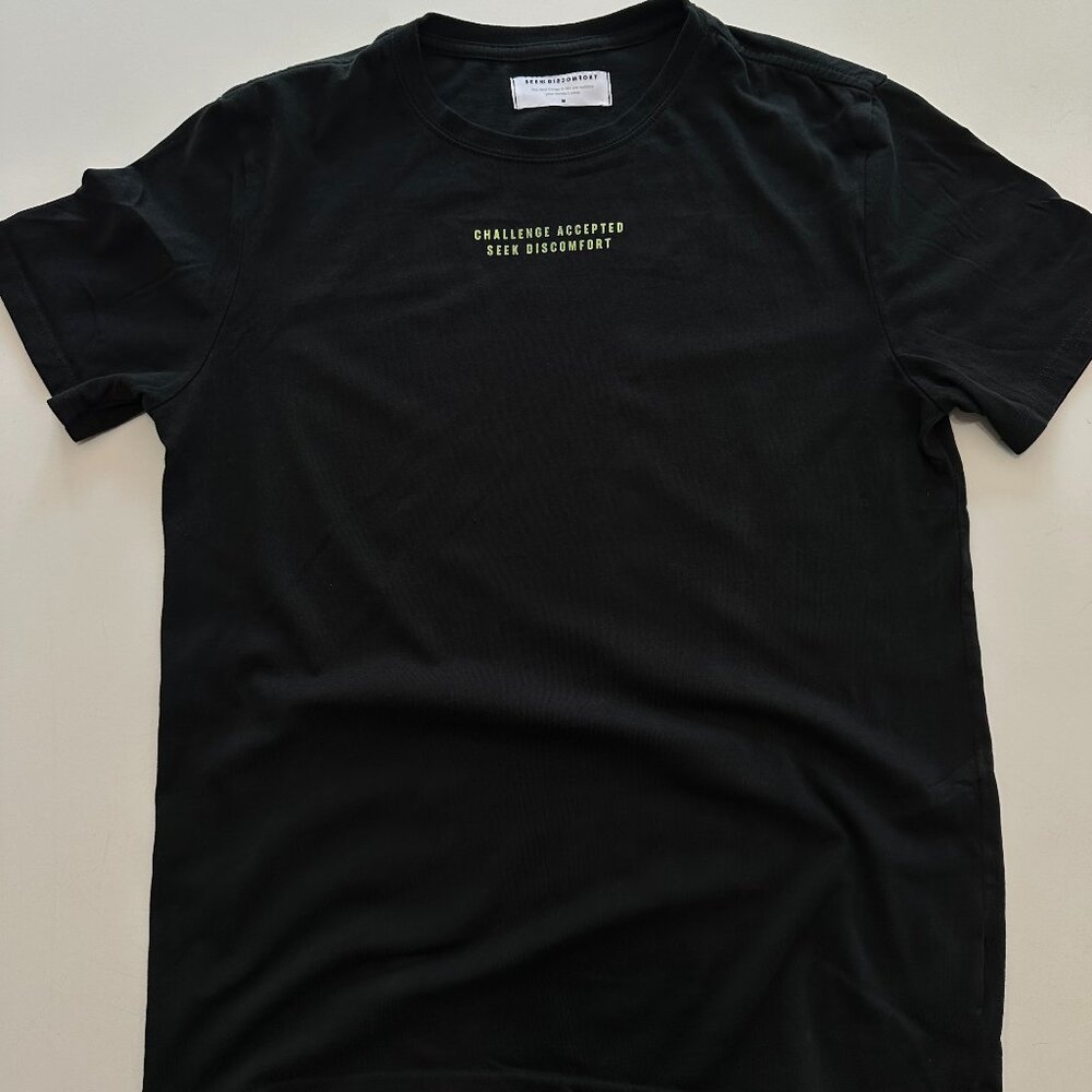 Seek Discomfort Medium Black Vintage T Shirt Streetwear Graphic Vintage